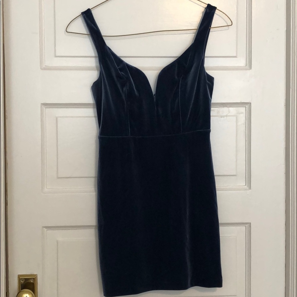 Blue Velvet Mini Dress